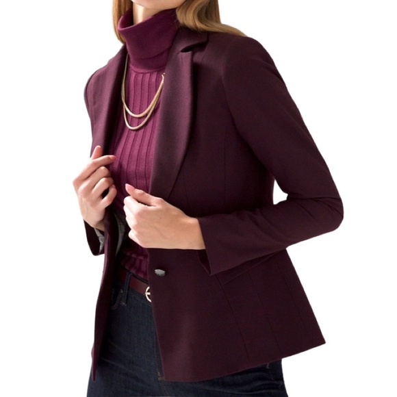 White House Black Market Jackets & Blazers - WHBM Signature Blazer Houndstooth Two Button Suiting Jacket Red Black Size 12